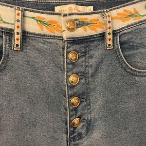Tory Burch Ribbon Embellished Jeans